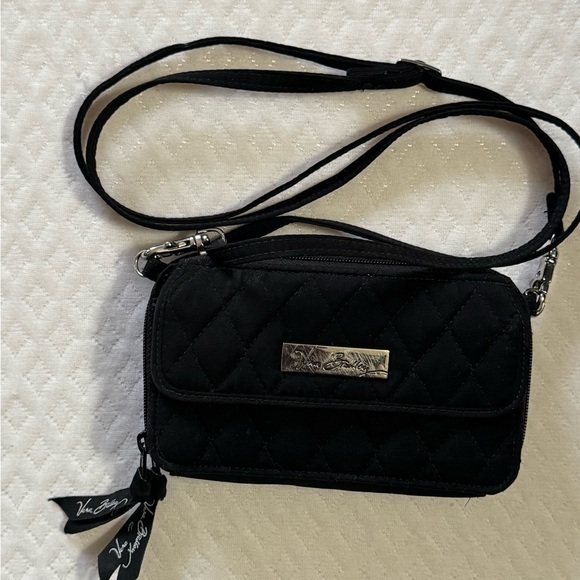 Vera Bradley Handbags - Vera Bradley Black Quilted Crossbody Wallet Bag